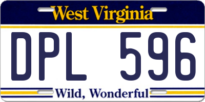 WV license plate DPL596