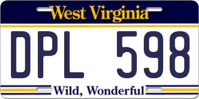 WV license plate DPL598
