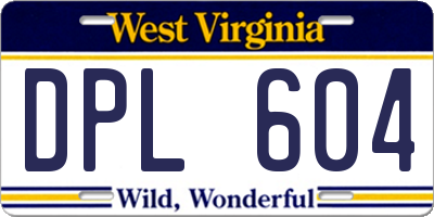 WV license plate DPL604
