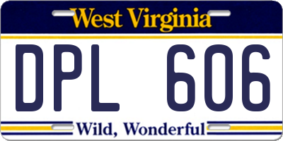 WV license plate DPL606