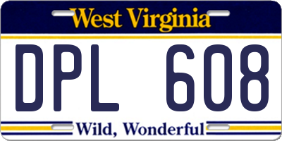 WV license plate DPL608