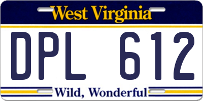 WV license plate DPL612