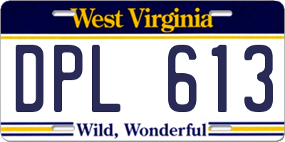 WV license plate DPL613