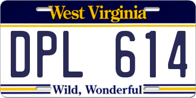 WV license plate DPL614
