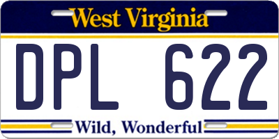 WV license plate DPL622