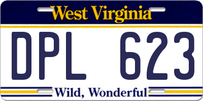 WV license plate DPL623