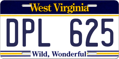 WV license plate DPL625