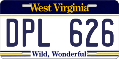 WV license plate DPL626