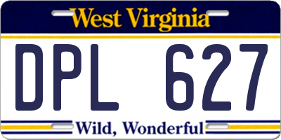 WV license plate DPL627