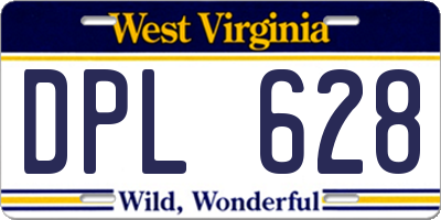 WV license plate DPL628