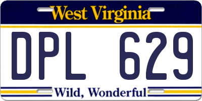 WV license plate DPL629