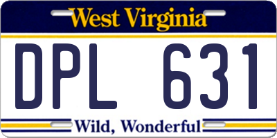 WV license plate DPL631