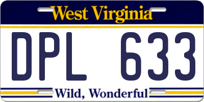 WV license plate DPL633