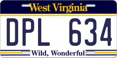 WV license plate DPL634