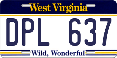 WV license plate DPL637