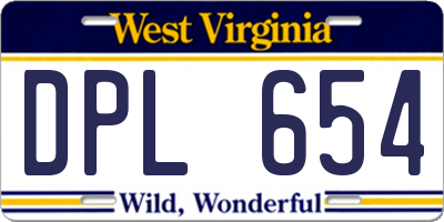 WV license plate DPL654
