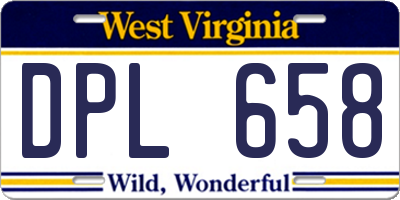 WV license plate DPL658