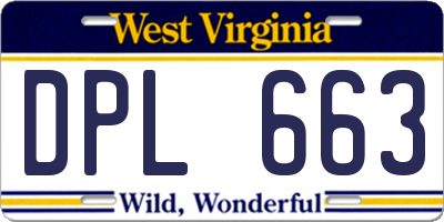 WV license plate DPL663