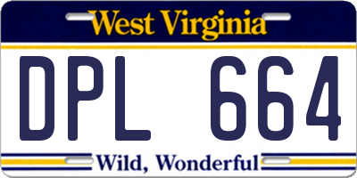 WV license plate DPL664