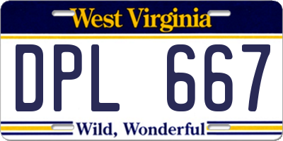 WV license plate DPL667