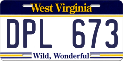 WV license plate DPL673