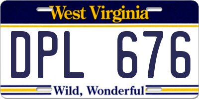WV license plate DPL676