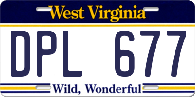WV license plate DPL677