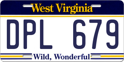 WV license plate DPL679
