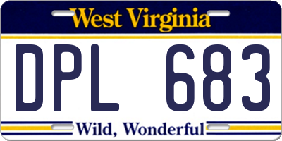 WV license plate DPL683