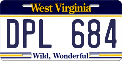 WV license plate DPL684