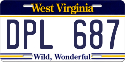 WV license plate DPL687