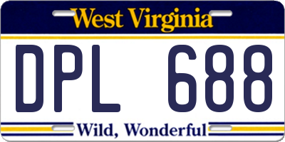 WV license plate DPL688