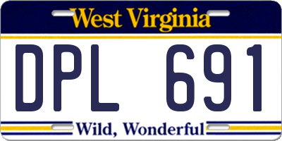 WV license plate DPL691