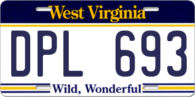 WV license plate DPL693