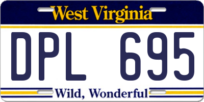 WV license plate DPL695