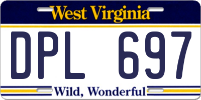 WV license plate DPL697