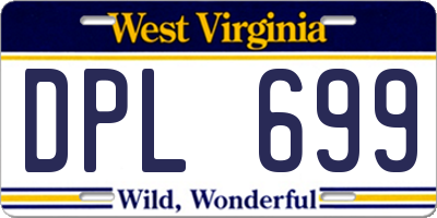 WV license plate DPL699