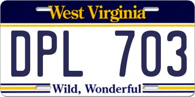 WV license plate DPL703