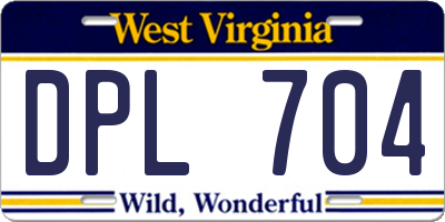 WV license plate DPL704