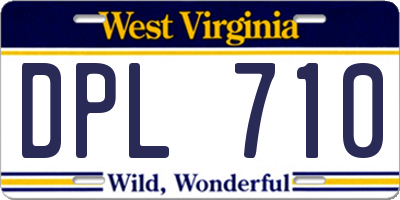 WV license plate DPL710