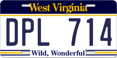 WV license plate DPL714