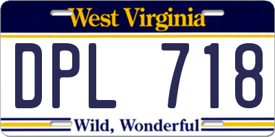WV license plate DPL718