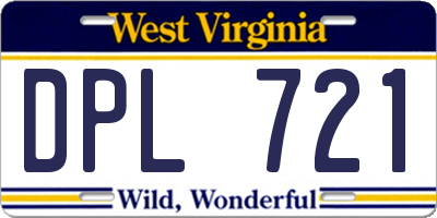 WV license plate DPL721