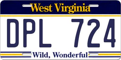 WV license plate DPL724