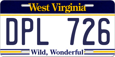 WV license plate DPL726
