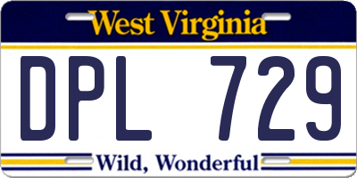 WV license plate DPL729