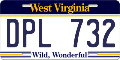 WV license plate DPL732