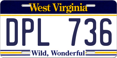 WV license plate DPL736