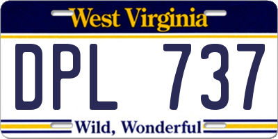 WV license plate DPL737