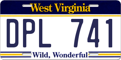 WV license plate DPL741